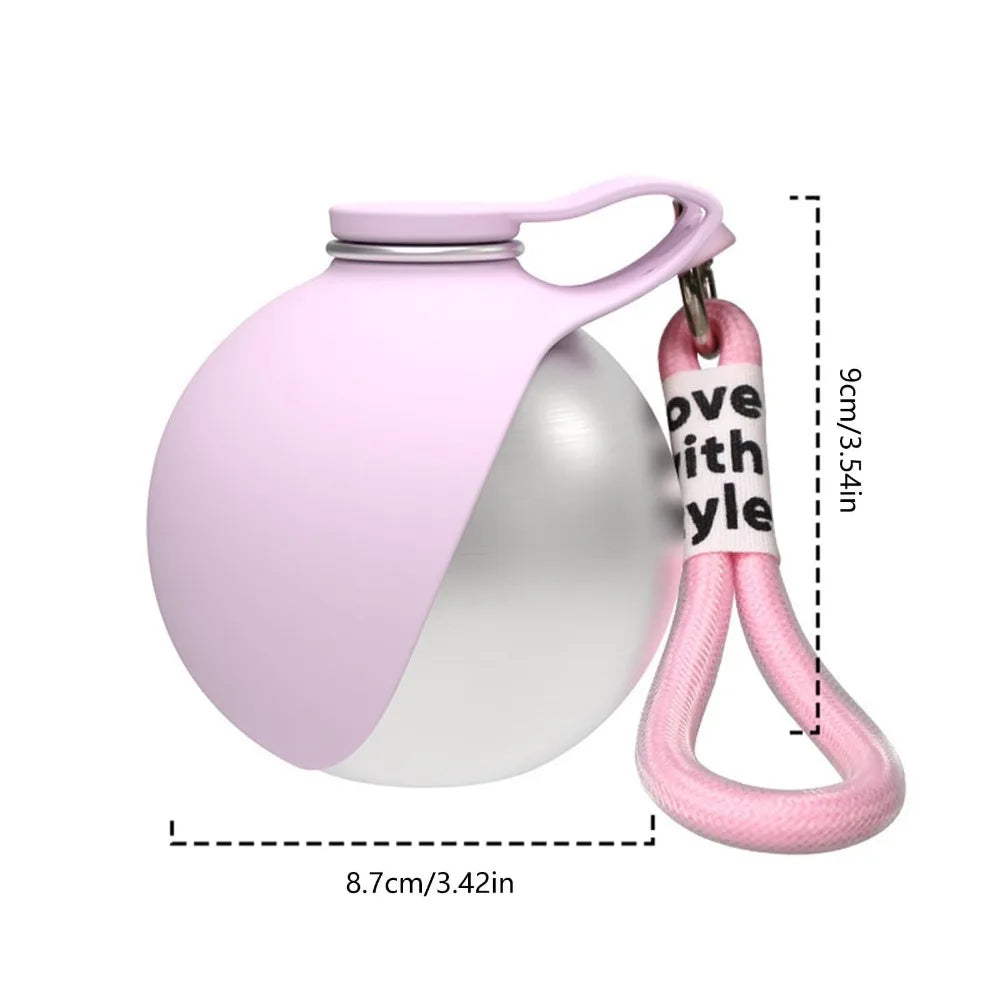 Portable Stainless Steel Pet Water Bottle with Foldable Silicone Bowl for Dogs and Cats Outdoor Walking Hiking Travel Use Peaceful Pleasures Health and Wellness