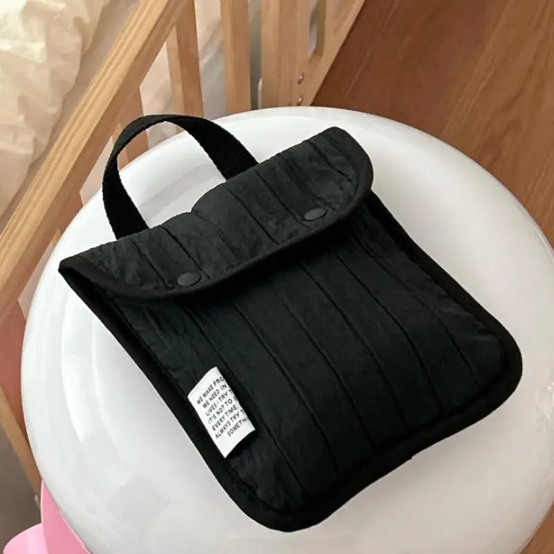Quilted Nylon Mini Handbag – Snap Button Pouch for Women