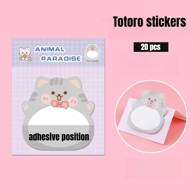 New 8 Packs Cartoon Small Animal Special-shaped Sticky Notes Office Simple Shape Creative Sticky Notes Cute Colorful Note Paper Peaceful Pleasures Health and Wellness 8Pcs-1