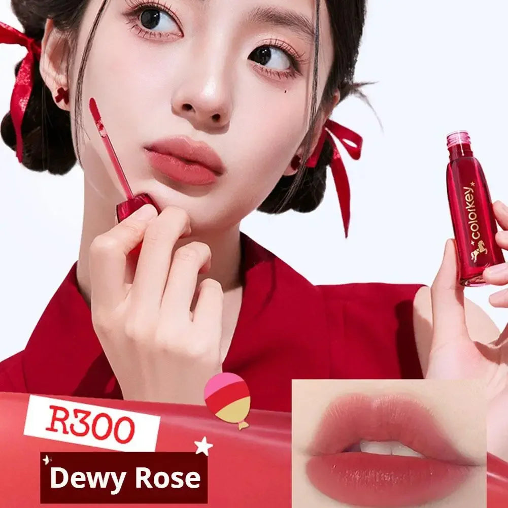 COLORKEY [Year of the Horse Limited Edition] Water Mist Lip Glaze Set Unique Gift Box Matte Velvet Lipstick Eyeshadow Makeup Peaceful Pleasures Health and Wellness