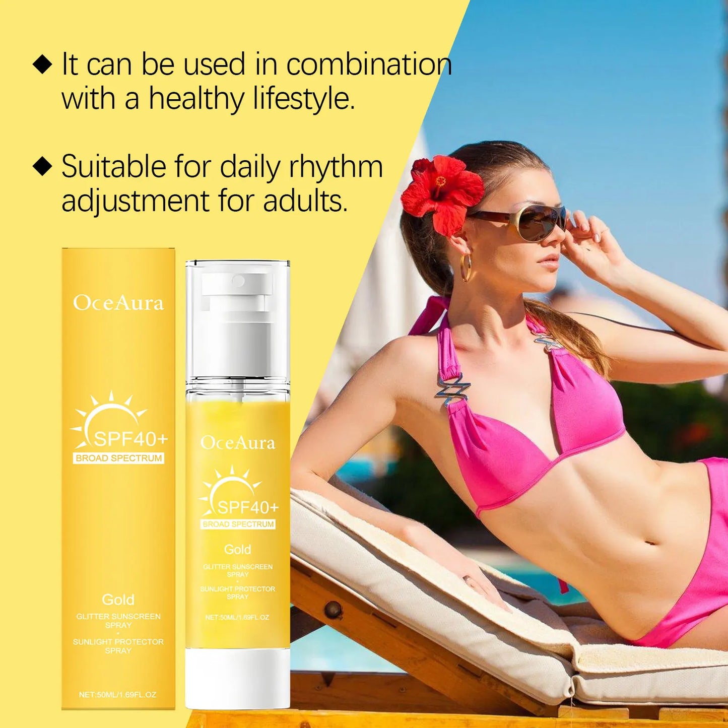 Facial Shiny Protection Sunscreen Spray SPF40+ Non-Sticky UV Isolation Anti-Oxidation Moisturizing Body Sunblock for Face Skin Peaceful Pleasures Health and Wellness