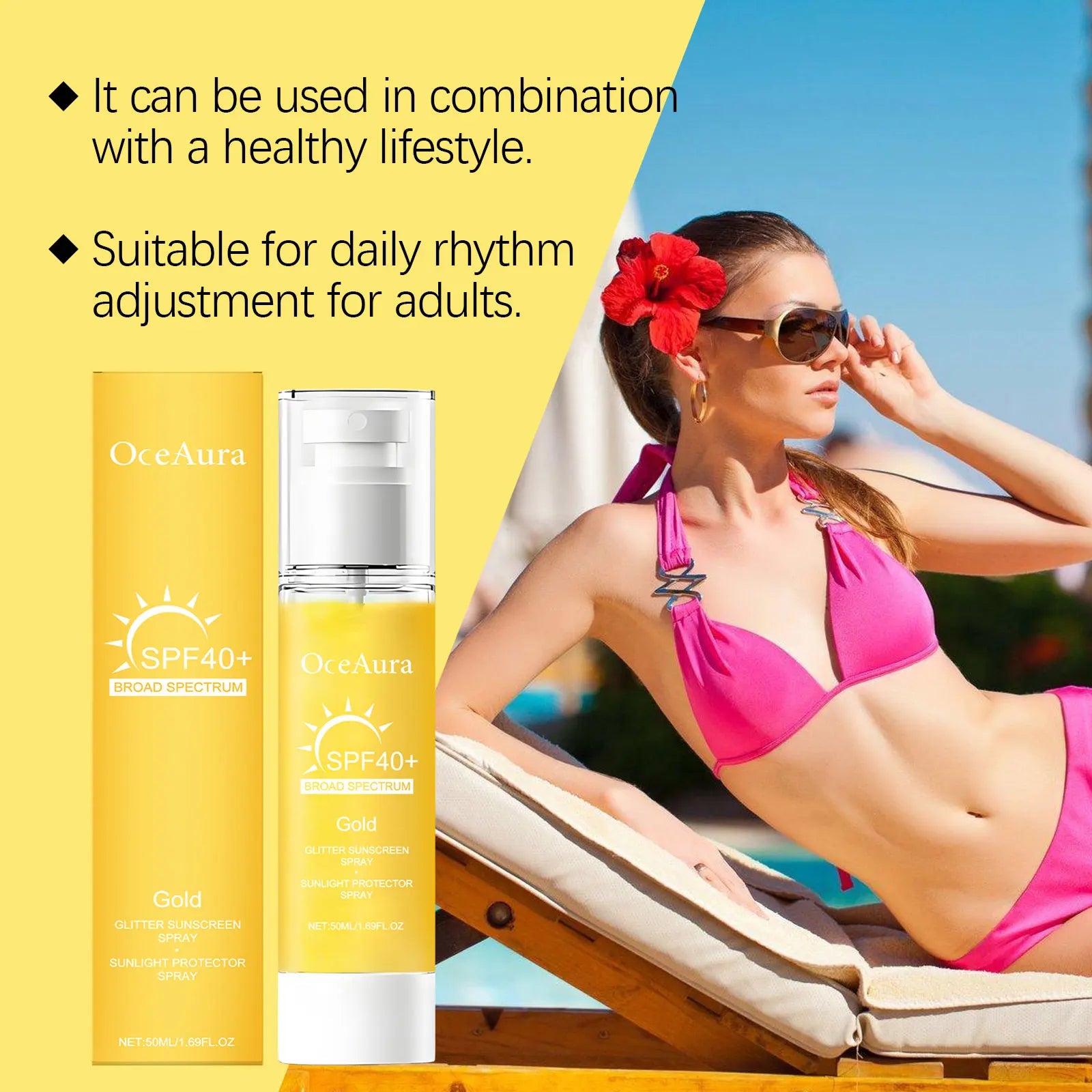 Facial Shiny Protection Sunscreen Spray SPF40+ Non-Sticky UV Isolation Anti-Oxidation Moisturizing Body Sunblock for Face Skin Peaceful Pleasures Health and Wellness
