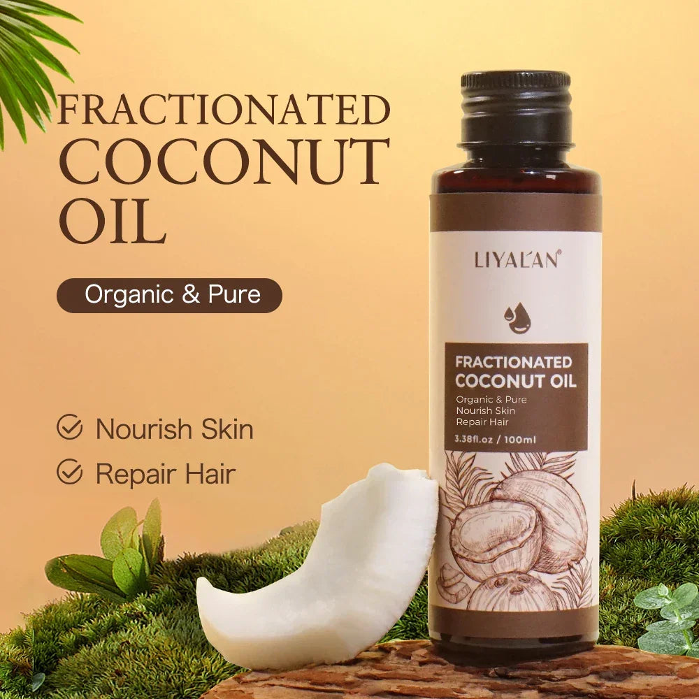 LIYALAN Fractionated Coconut Oil – Organic Carrier Oil 100ml Peaceful Pleasures Health and Wellness