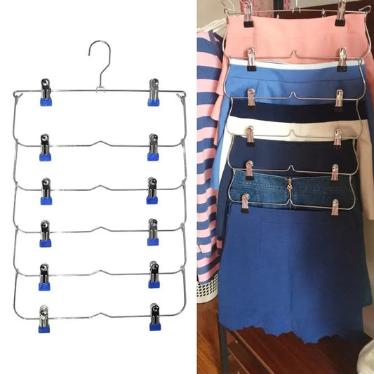 Multi Functional Folding Multi-Layer Pants Rack, Pants Hanger, Household Anti Slip And Seamless Wardrobe Storage Tool Peaceful Pleasures Health and Wellness