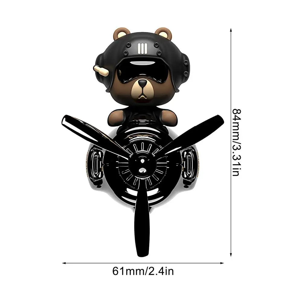 Rotating Pilot Bear Car Air Freshener Vent Clip Diffuser