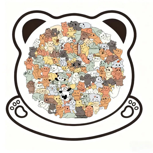 Cute Dog Bear Shape Wooden Puzzle Irregular Animal Stress-relief Game Peaceful Pleasures Health and Wellness