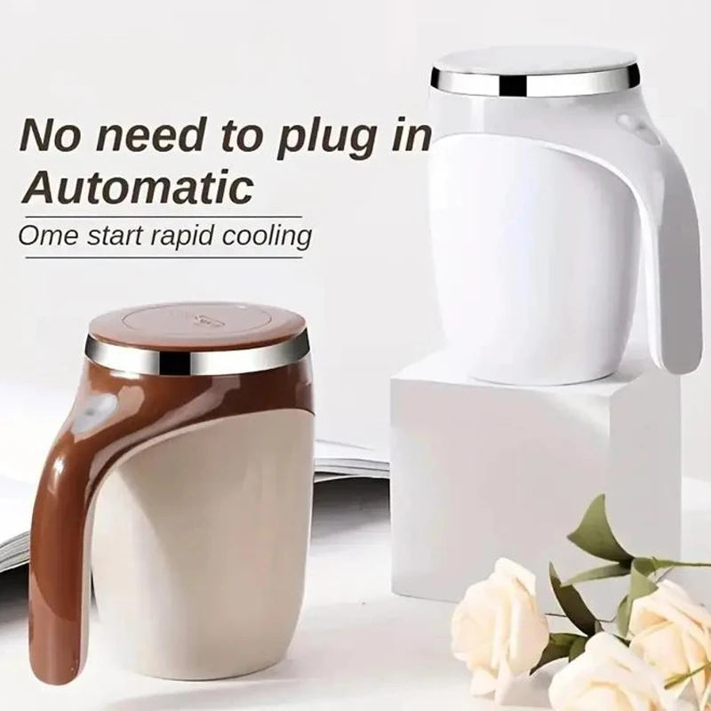 Portable Automatic Stirring Coffee Mug Magnetic Electric Stainless Steel Self Mixing Coffee Tumbler Rotating Home Office Travel Peaceful Pleasures Health and Wellness