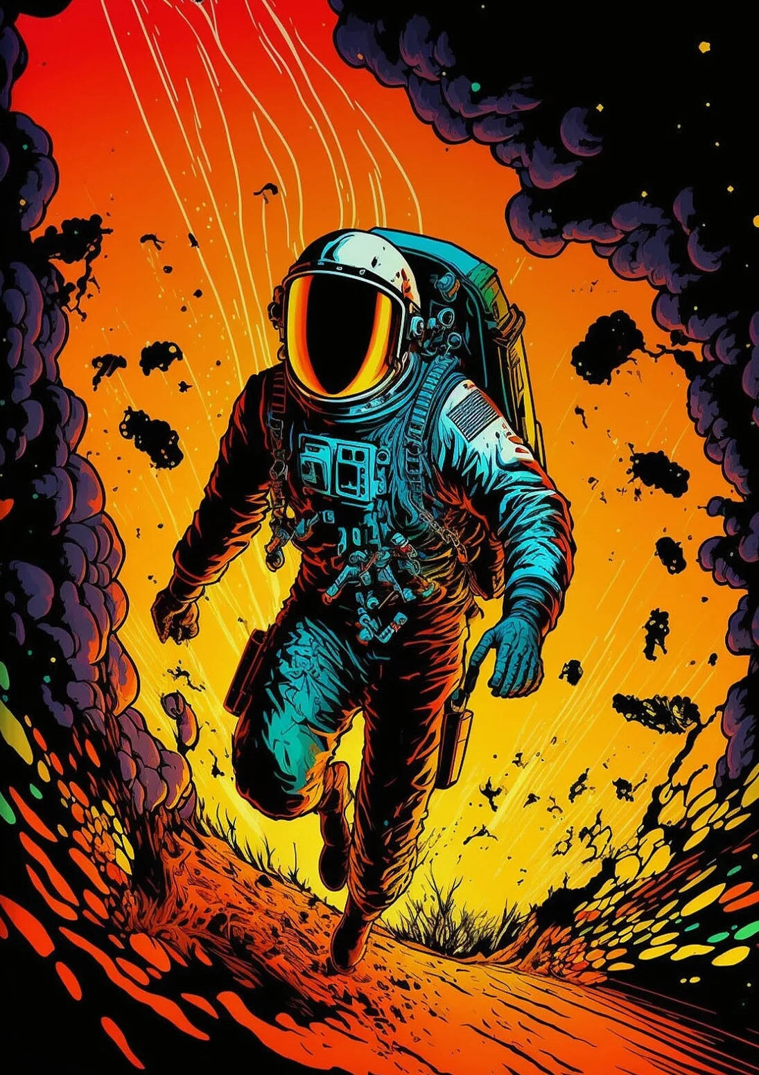 Astronaut Canvas Wall Art | Modern Sci-Fi Space Poster Print Canvas Wall Art Peaceful Pleasures Health and Wellness 8 40x50cm Unframed
