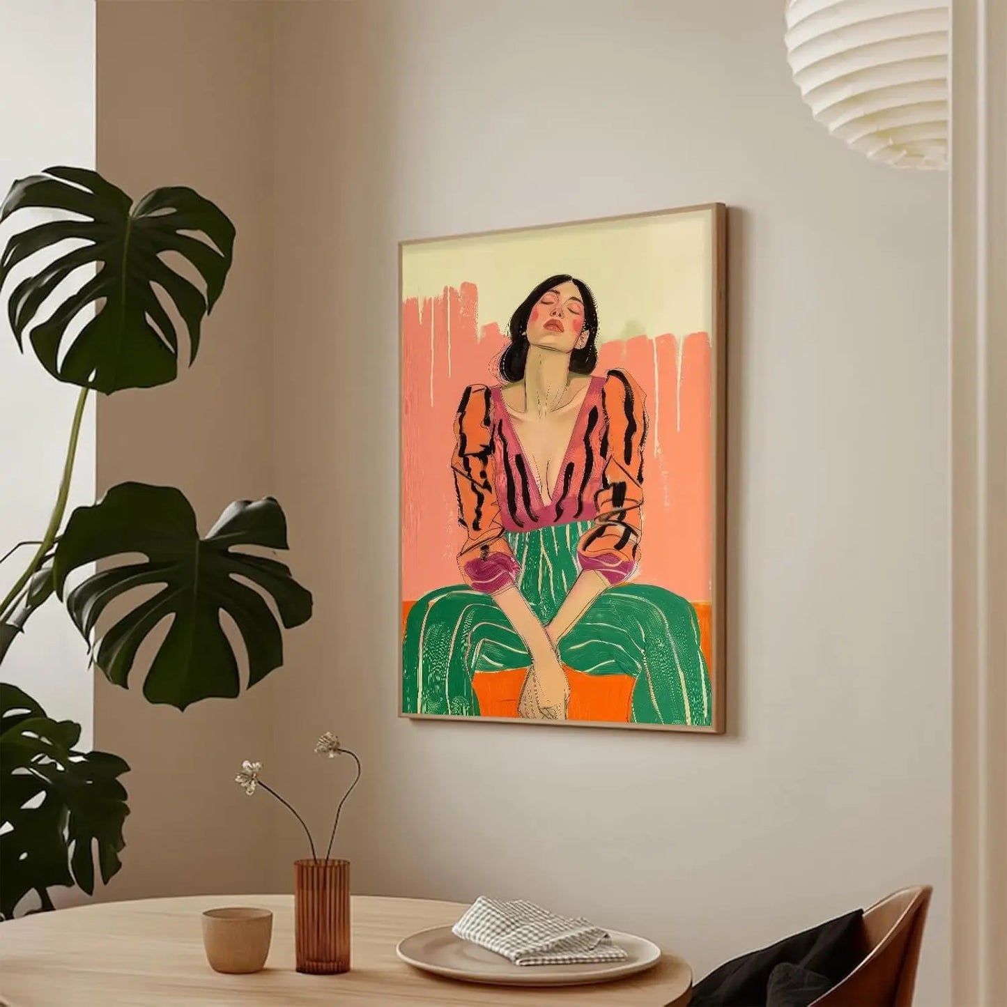 Abstract Wall Art Retro Female Dark Academy Pictures Gothic Posters Portrait Paintings Victorian Women Canvas Home Decorations Peaceful Pleasures Health and Wellness