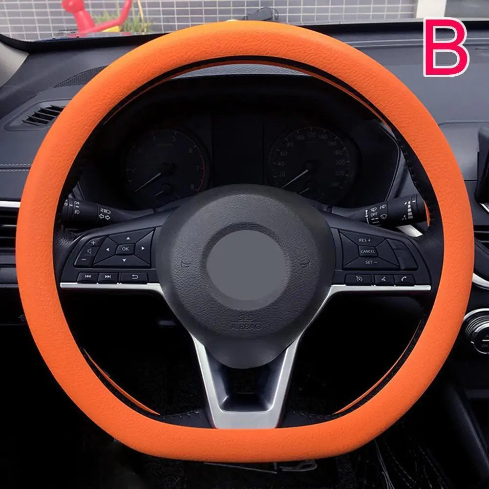 Anti-skid Silicone Auto Steering Wheel Cover With Elastic Stretch To Enhance Internal Design And Comfortable Grip Access Peaceful Pleasures Health and Wellness B