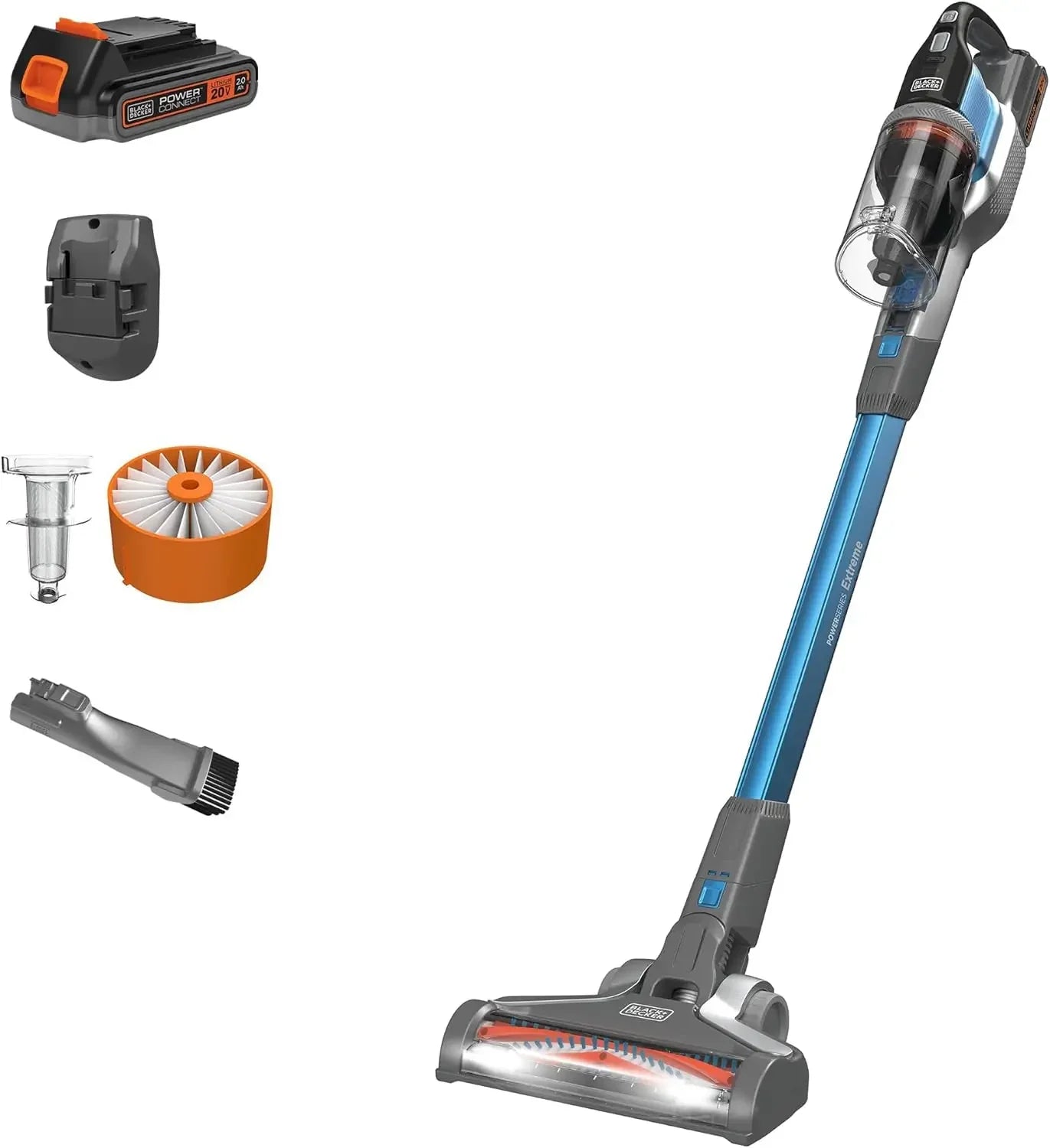 Cordless Stick Vacuum with 3-Speed Control, Interchangeable Floorhead, 55-Min Runtime, Lightweight Blue Design Peaceful Pleasures Health and Wellness United States