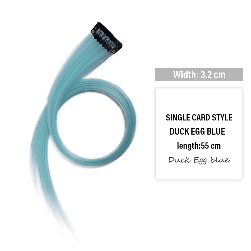 Colored Clip-In Hair Extensions | 55cm Synthetic Weft