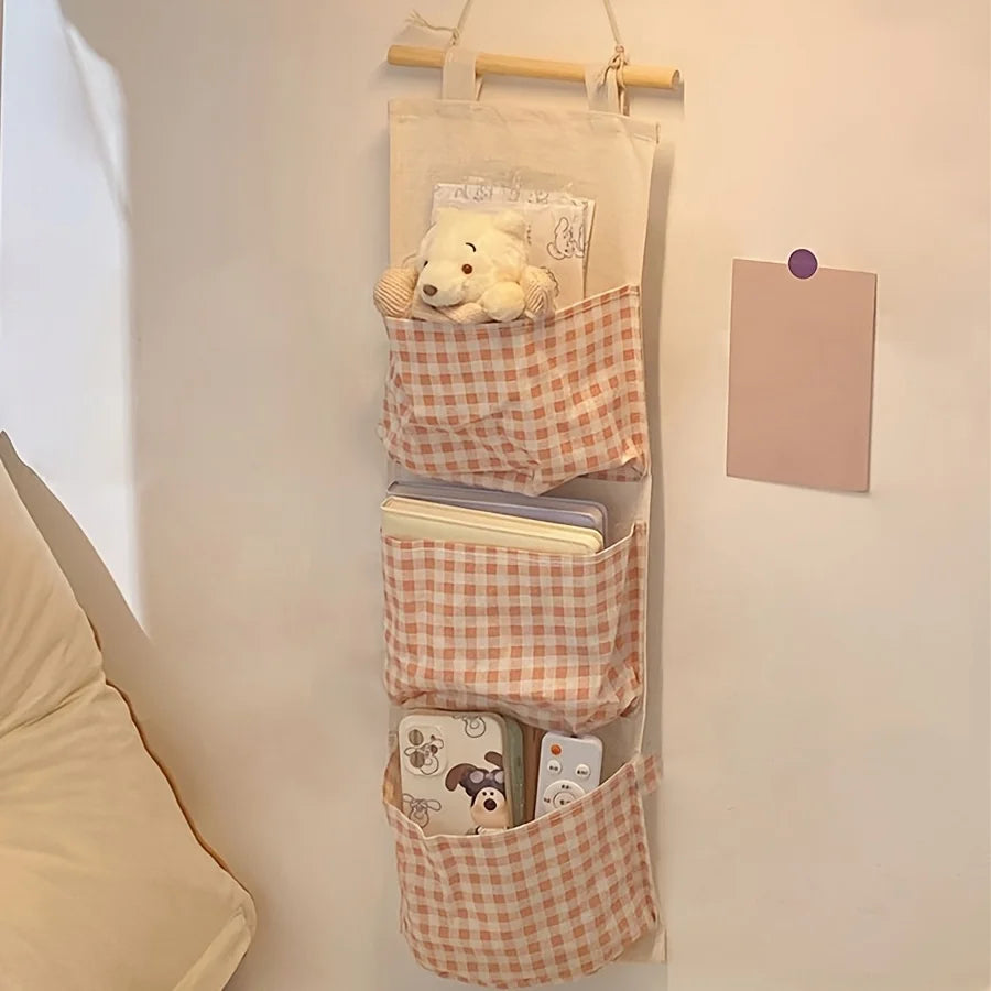 Four Seasons Storage Bag Dormitory Cute Hanging Door Wall Multi Layer Miscellaneous Hanging Bag Wall Hanging Fabric Storage Bag Peaceful Pleasures Health and Wellness