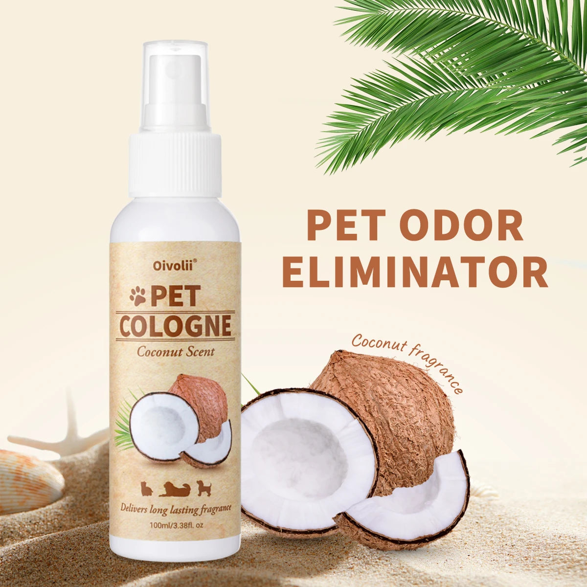 Pet Deodorizing Spray Dogs Coconut Scent Dog Cologne Long Lasting