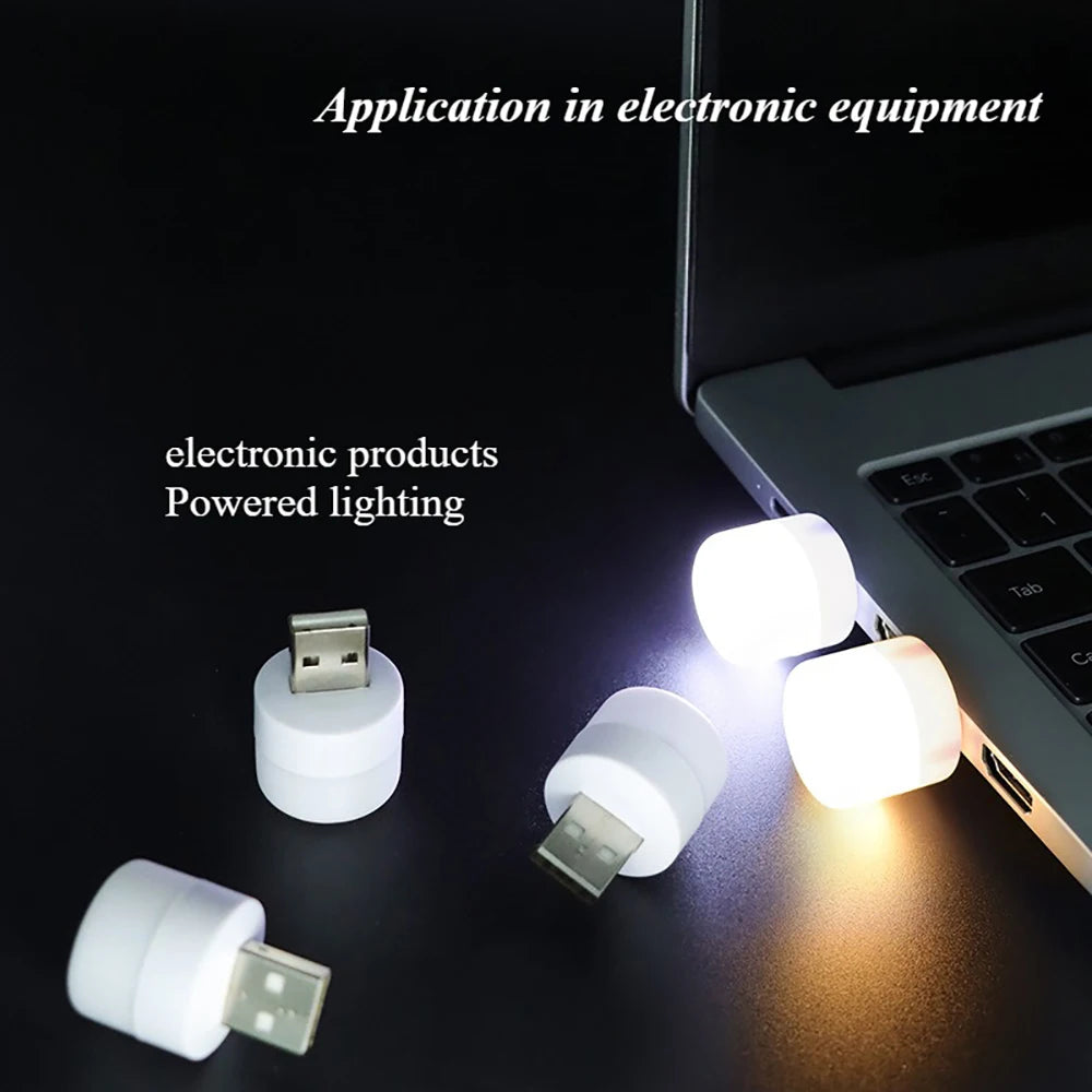 Mini USB LED Night Light | Warm White Eye Protection Reading Lamp
