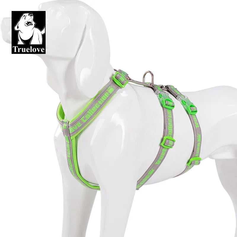 Truelove Double H Harness Neoprene Padding Durable Strong Reflective Gow in the Dark Aluminum Alloy Fitting Light Weight TLH6571 Peaceful Pleasures Health and Wellness Grass Green XL China Mainland