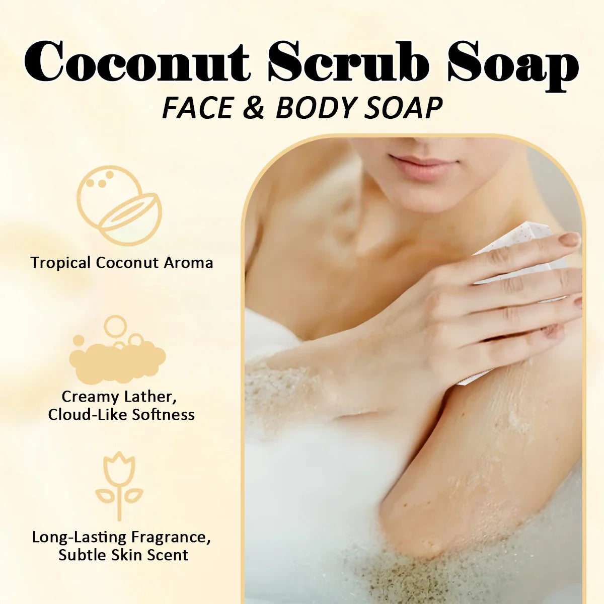 Coconut Scrub Soap – Handmade Exfoliating Face & Body Bar