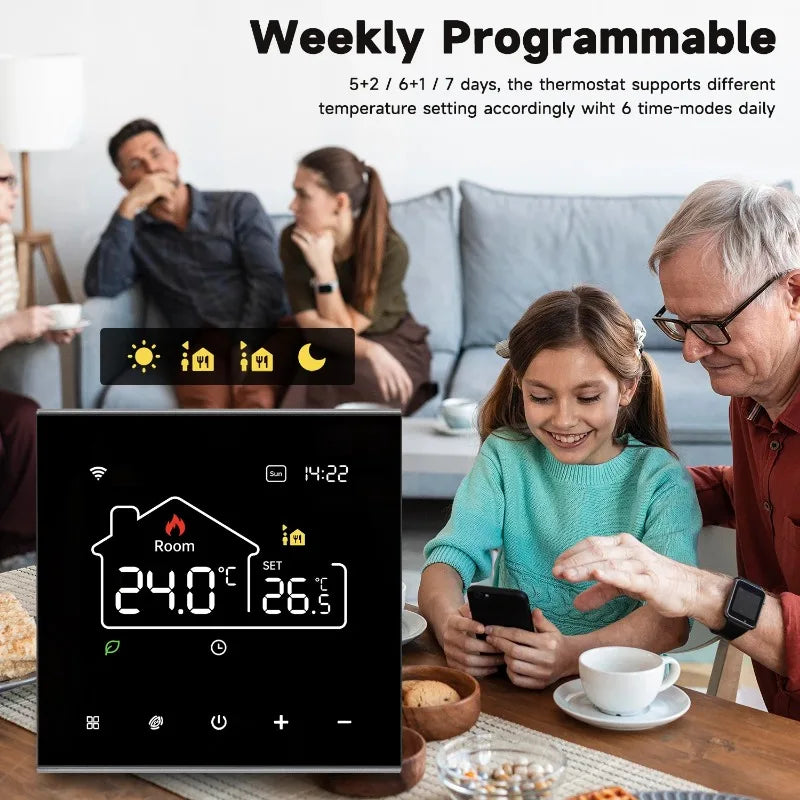 2024 New Tuya WiFi Smart Thermostat Electric Heating Water Gas Boiler Temperature Controller Work With Alexa, Google Home, Alice Peaceful Pleasures Health and Wellness