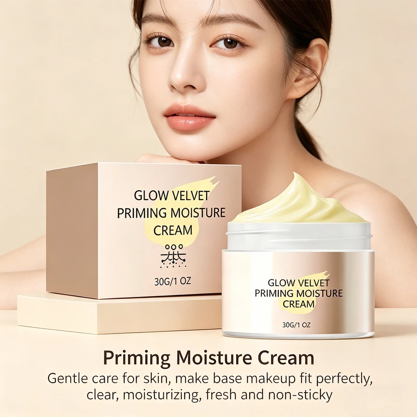 Velvet Primer Moisturizer Invisible Pore Oil Control Long-Lasting Hydrating Face Primer for Smooth Radiant Skin Face Cream Peaceful Pleasures Health and Wellness