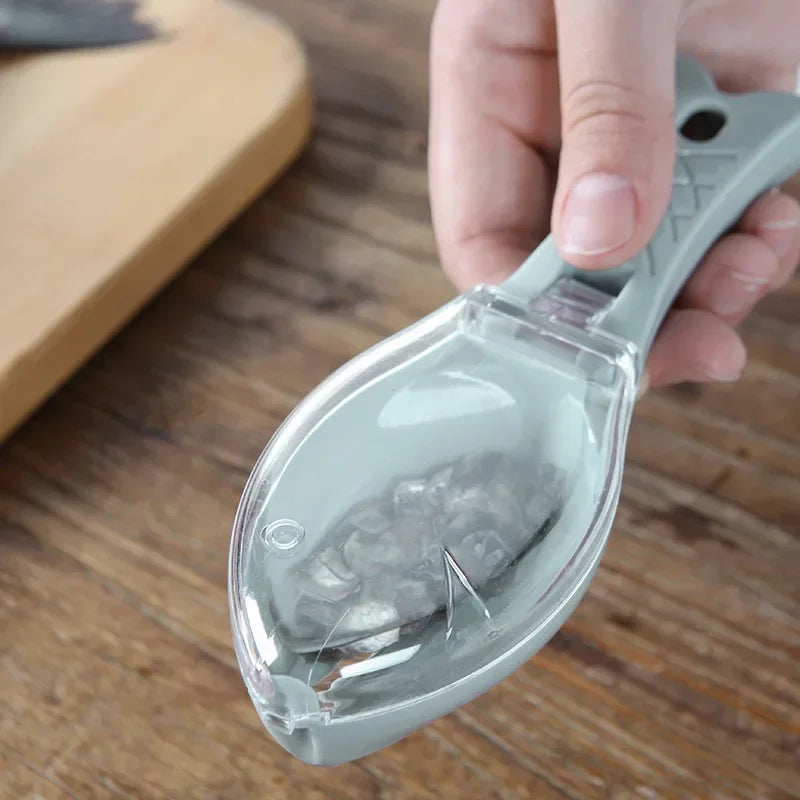 Fish Scales Graters Scraper Fish Cleaning Tool Scraping Scales Device with Cover Home Kitchen Cooking Fish Tool Kitchen Tools Peaceful Pleasures Health and Wellness