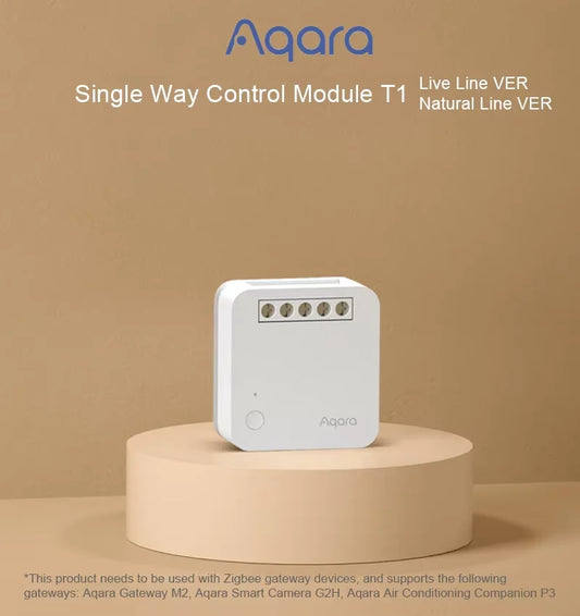 Aqara Single Way Control Module T1 Zigbee 3.0 Wireless Relay Controller 1 Channel With/No Neutral Remote Work with Apple Homekit Peaceful Pleasures Health and Wellness