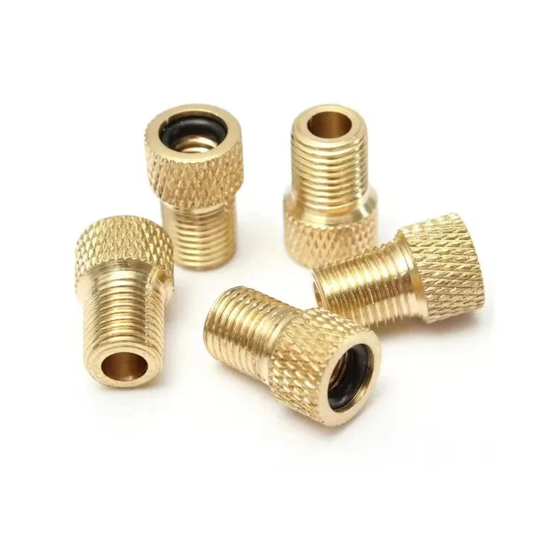 Copper Golden Bike Tire Valve Adapter – F/V to A/V Converter Bike Valve Adapter Peaceful Pleasures Health and Wellness 5pcs