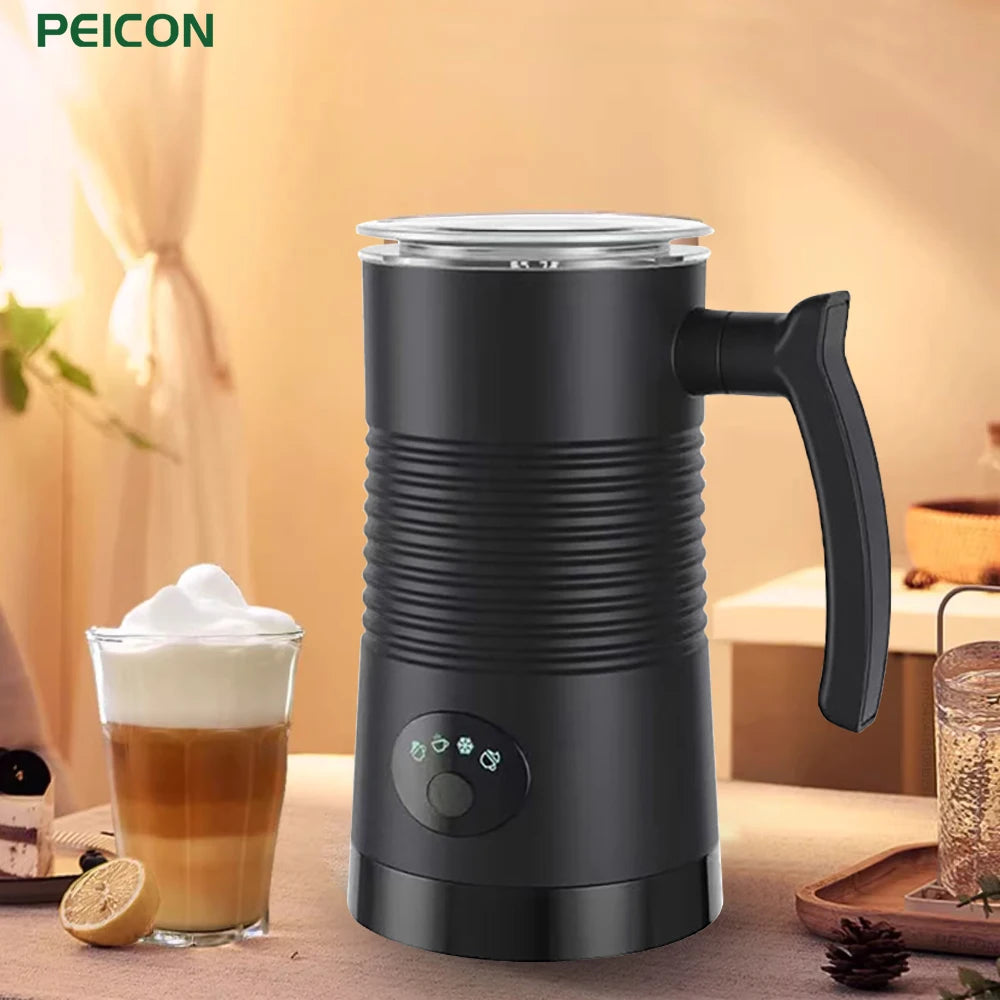Electric Milk Frother Automatic Rotary Foamer for Coffee Cappuccino Latte 4 in 1 Hot and Cold Foam Maker Milk Frother Foamer Peaceful Pleasures Health and Wellness