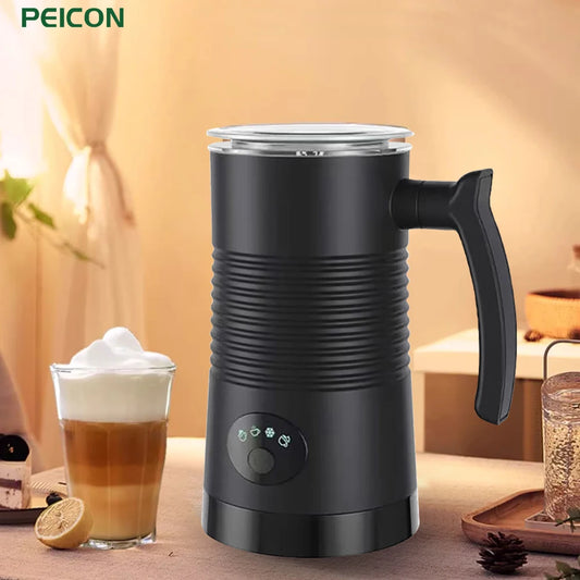Electric Milk Frother Automatic Rotary Foamer for Coffee Cappuccino Latte 4 in 1 Hot and Cold Foam Maker Milk Frother Foamer Peaceful Pleasures Health and Wellness