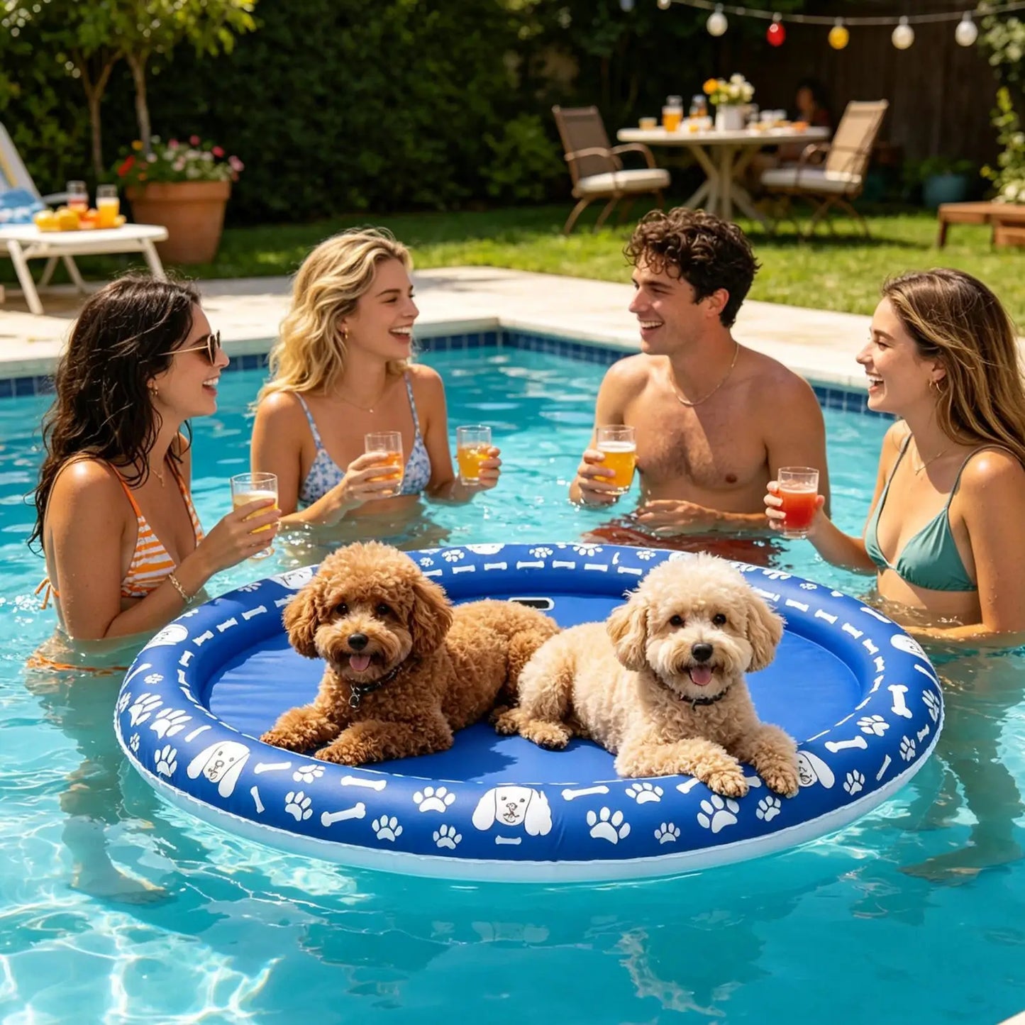 Pool Floats For Dogs Scratch-Proof Inflatable Water Raft Dog Raft For Cat Puppy Water Swimming Lake Pond River Beach Summer Peaceful Pleasures Health and Wellness