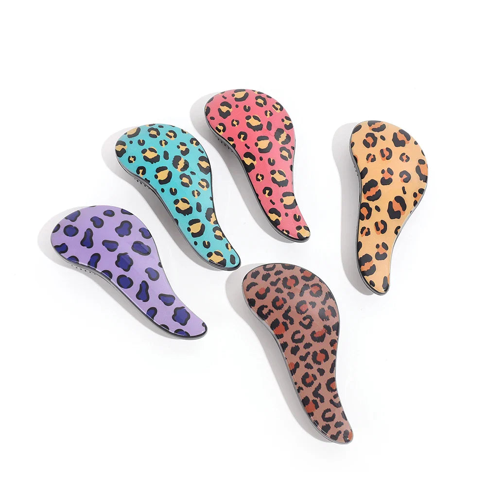 Leopard Print Air Cushion Detangling Hair Comb & Massager