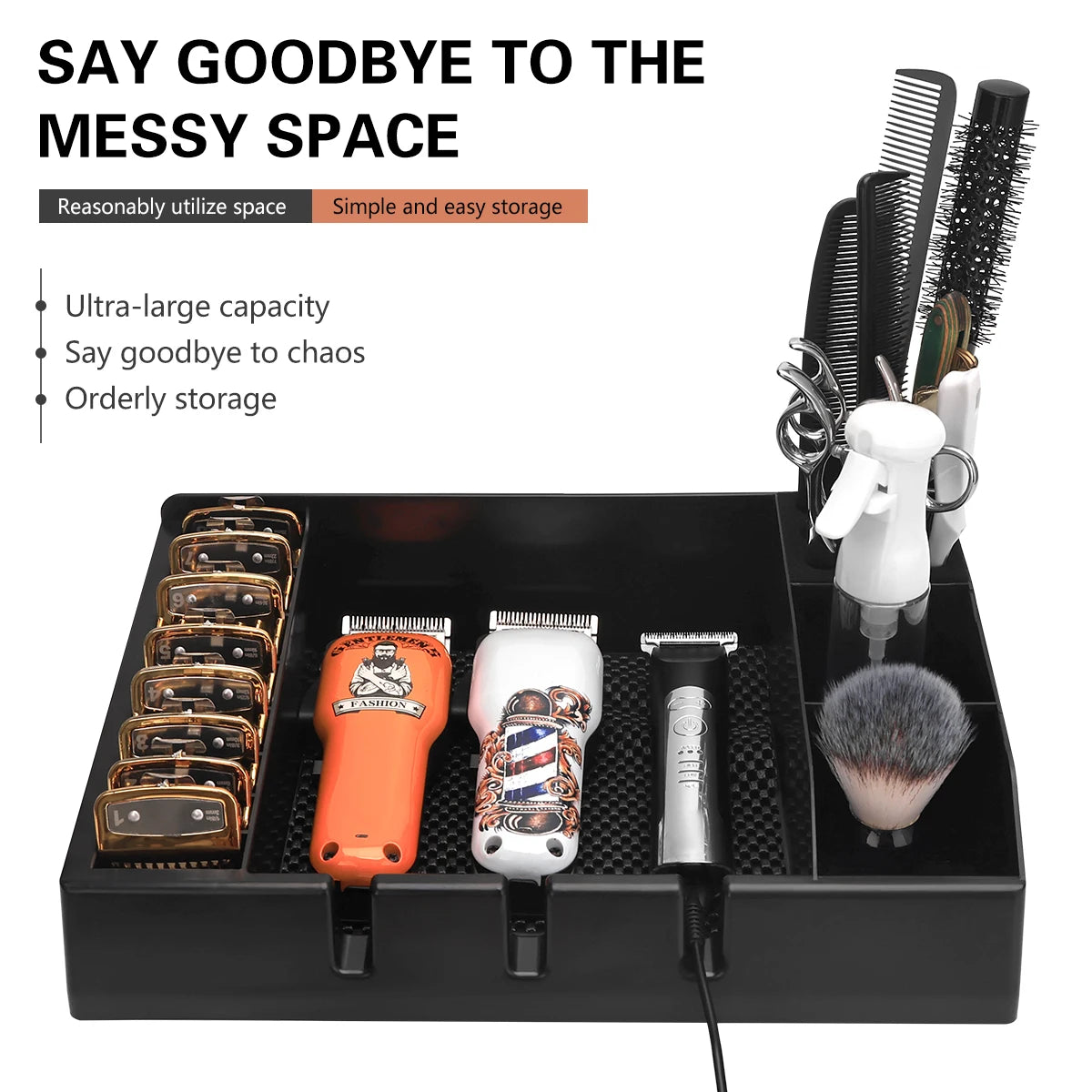Barber Clipper Tray Anti-slip Hair Trimmer Holder, Multifunctional Hairdressing Tool Holder, Salon Haircut Supplies Storage Case Peaceful Pleasures Health and Wellness