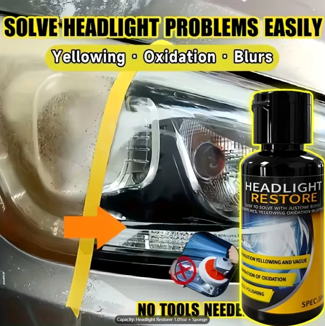 Headlight Restoration Paste – Polish, Brighten & Remove Oxidation