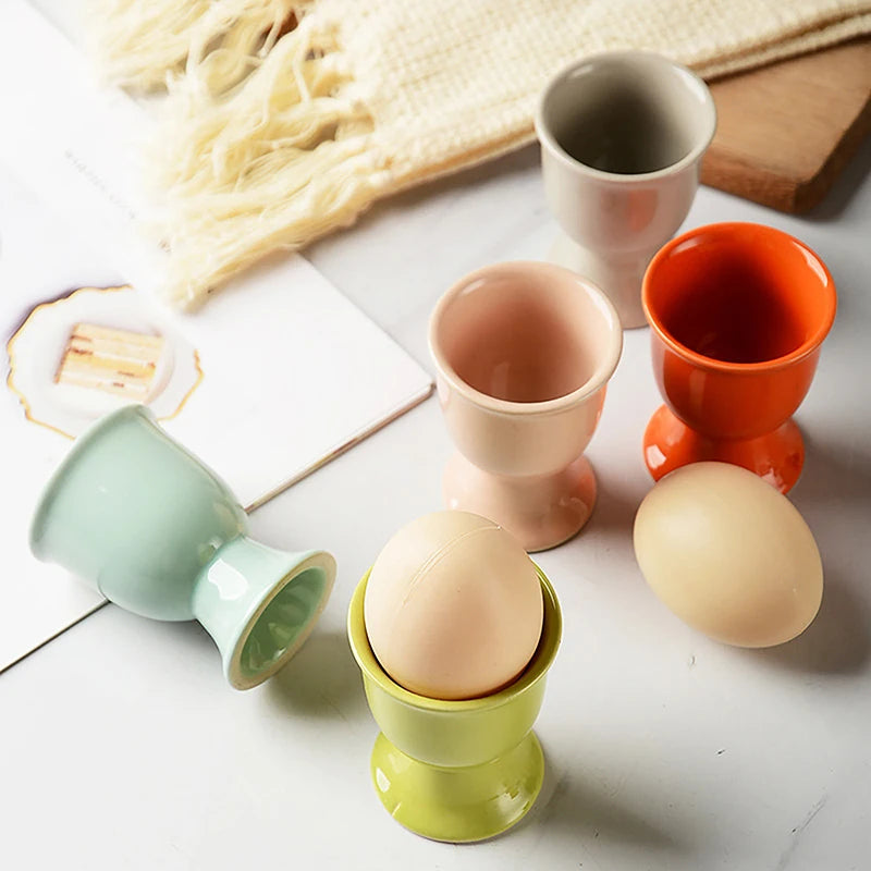Ceramic Egg Cup Holder Candy Color – Breakfast Serving Cup