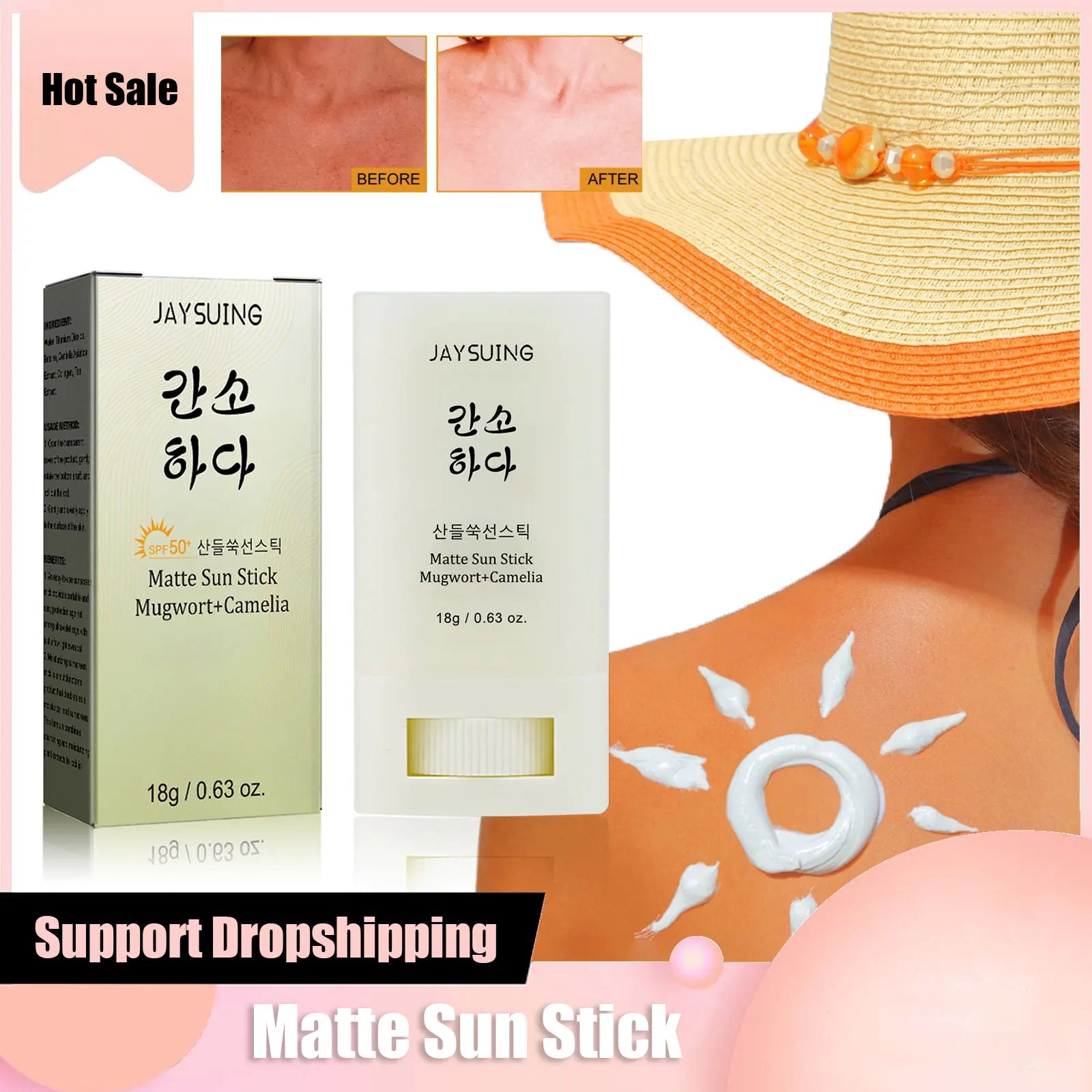 Face Body Sunscreen Matte Sun Stick Spf 50+ Uv Protective Refreshing Hydrating Waterproof Solar Blocker Isolation Sunblock Cream Peaceful Pleasures Health and Wellness 50 ML