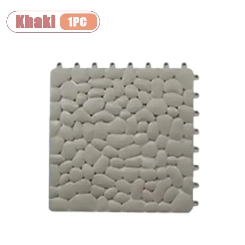 Non-Slip Pebble Bath Mat 30×30cm | Waterproof Splicing Shower Pad