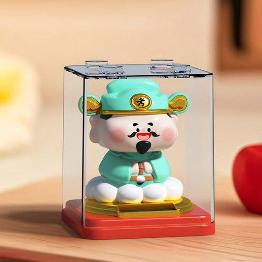 Solar Powered Money God Figurine Auto Noddin Implies Auspiciousness Car Decoration Dashboard Automatic Nodding Solar Decor Peaceful Pleasures Health and Wellness B