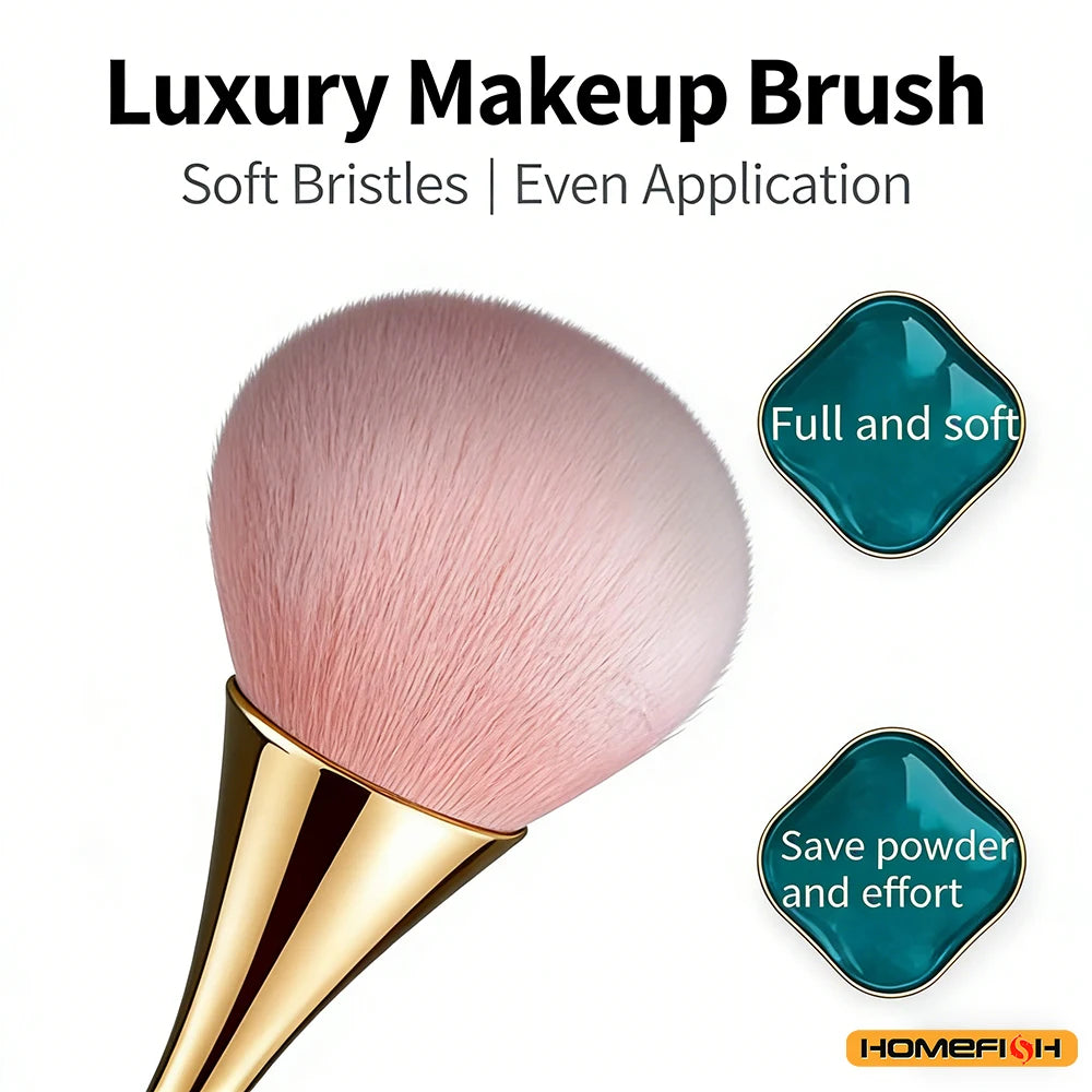 Small Fluffy Soft Powder Brush for Blush & Setting Powder – Waist-Shaped Handle, Beauty Tool Peaceful Pleasures Health and Wellness