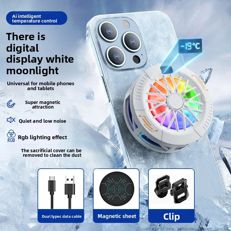 cooling fan for mobile phone cooler for cell phone gaming mobile cooler electric portable fridge phone radiator fan cooling Peaceful Pleasures Health and Wellness White