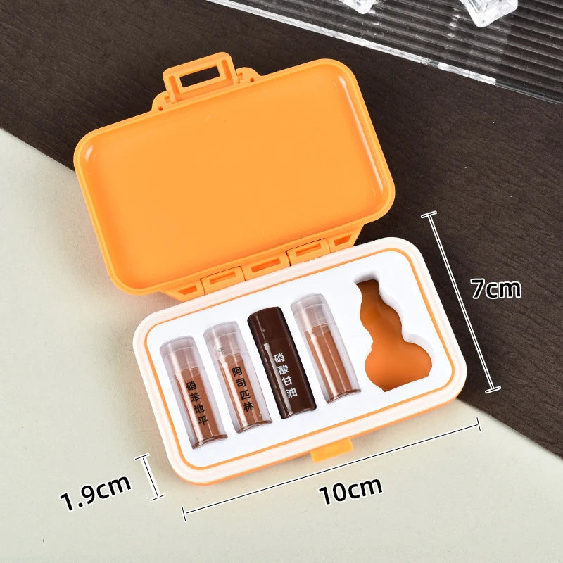 5-Grid Foldable Pill Organizer with Braille | Large Capacity Box