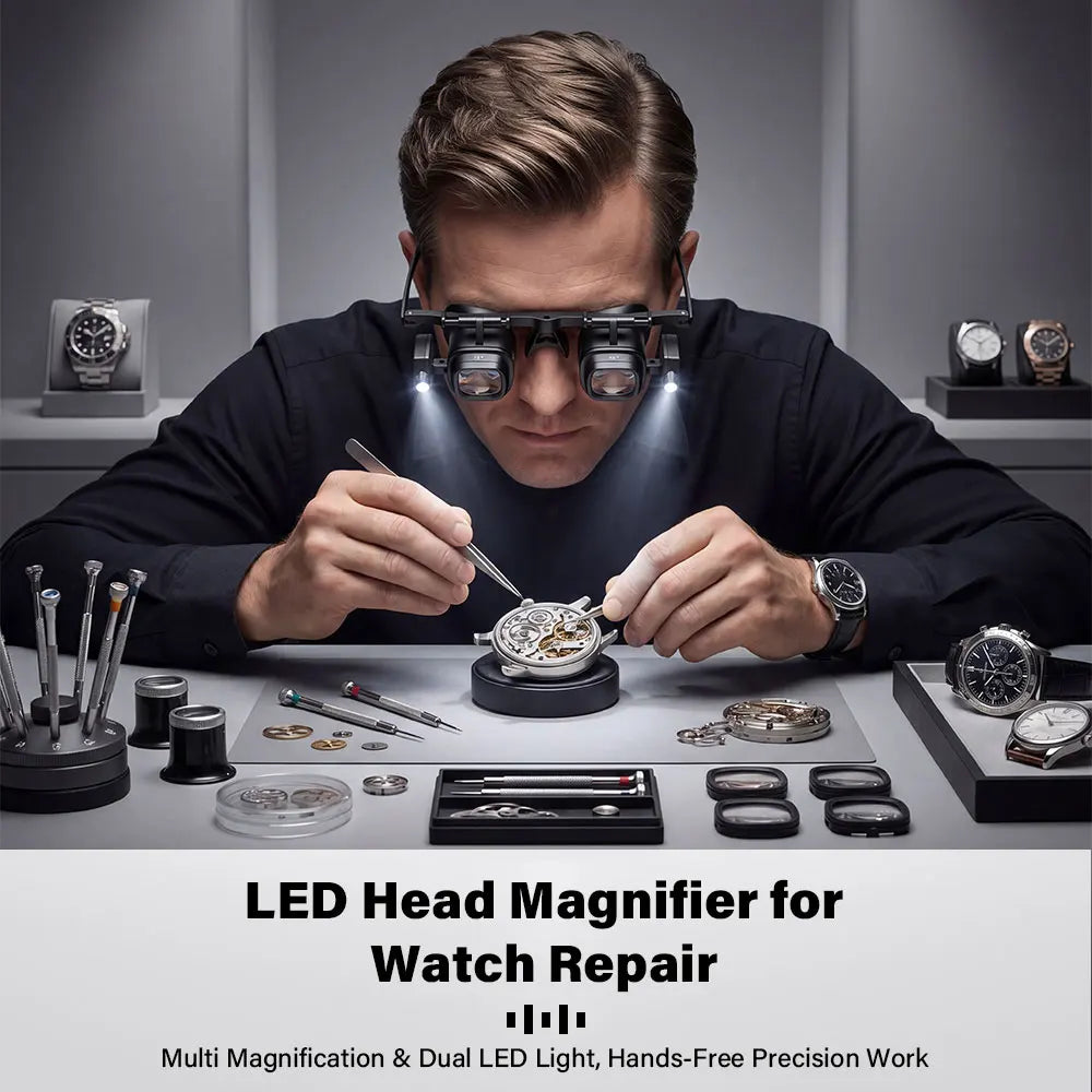 Headband Magnifying Glasses Optical Glass 2X 6X 8X 12X 24X Magnification for Repair Reading ﻿ Peaceful Pleasures Health and Wellness