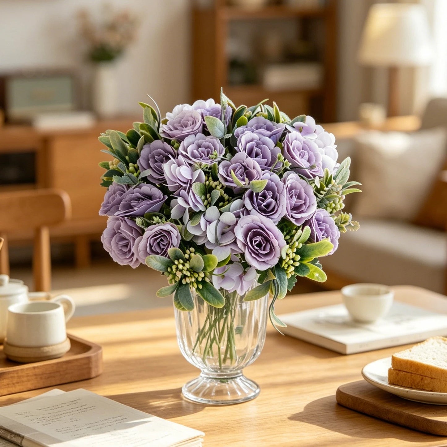 Artificial Silk Rose & Hydrangea Bouquet | Wedding Home Decor
