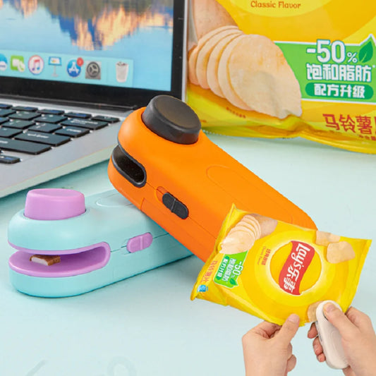 Portable Mini Sealer 2 in 1 Heat Sealer For Snacks Home use rechargeable sealer Vacuum Sealer Snacks plastic bag heat sealer Peaceful Pleasures Health and Wellness
