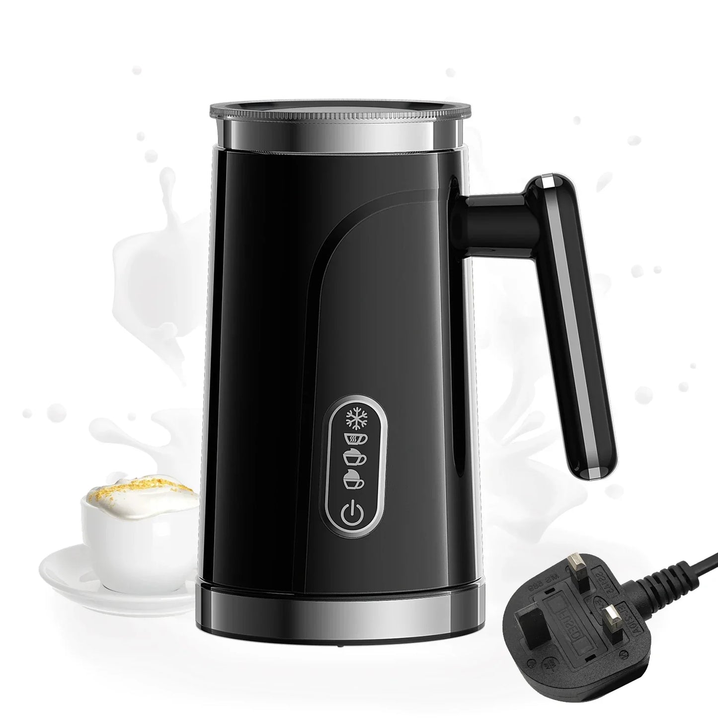 BioloMix 4-in-1 Automatic Milk Frother & Warmer 500W Milk Frother Peaceful Pleasures Health and Wellness 220V UK BLACK UNITED KINGDOM