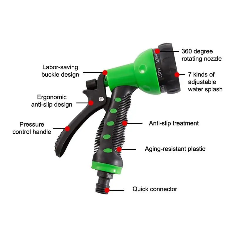 7-Mode Garden Hose Spray Nozzle – High Pressure & Adjustable
