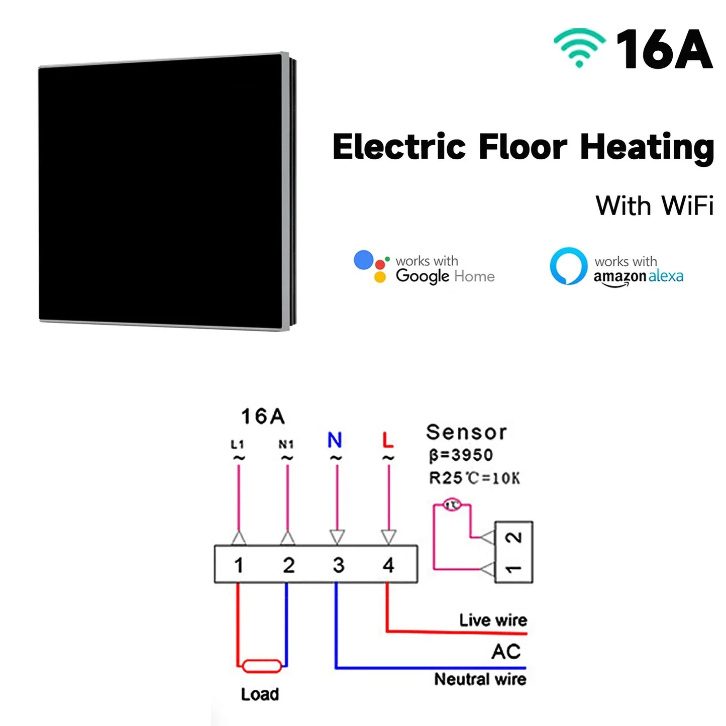 2024 New Tuya WiFi Smart Thermostat Electric Heating Water Gas Boiler Temperature Controller Work With Alexa, Google Home, Alice Peaceful Pleasures Health and Wellness WiFi ElectricHeating