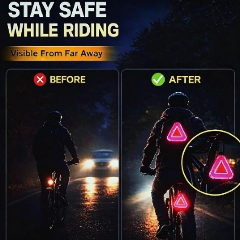 Bicycle Saddle Reflective Triangle Tag | Night Riding Safety Bike Safety Reflector Peaceful Pleasures Health and Wellness