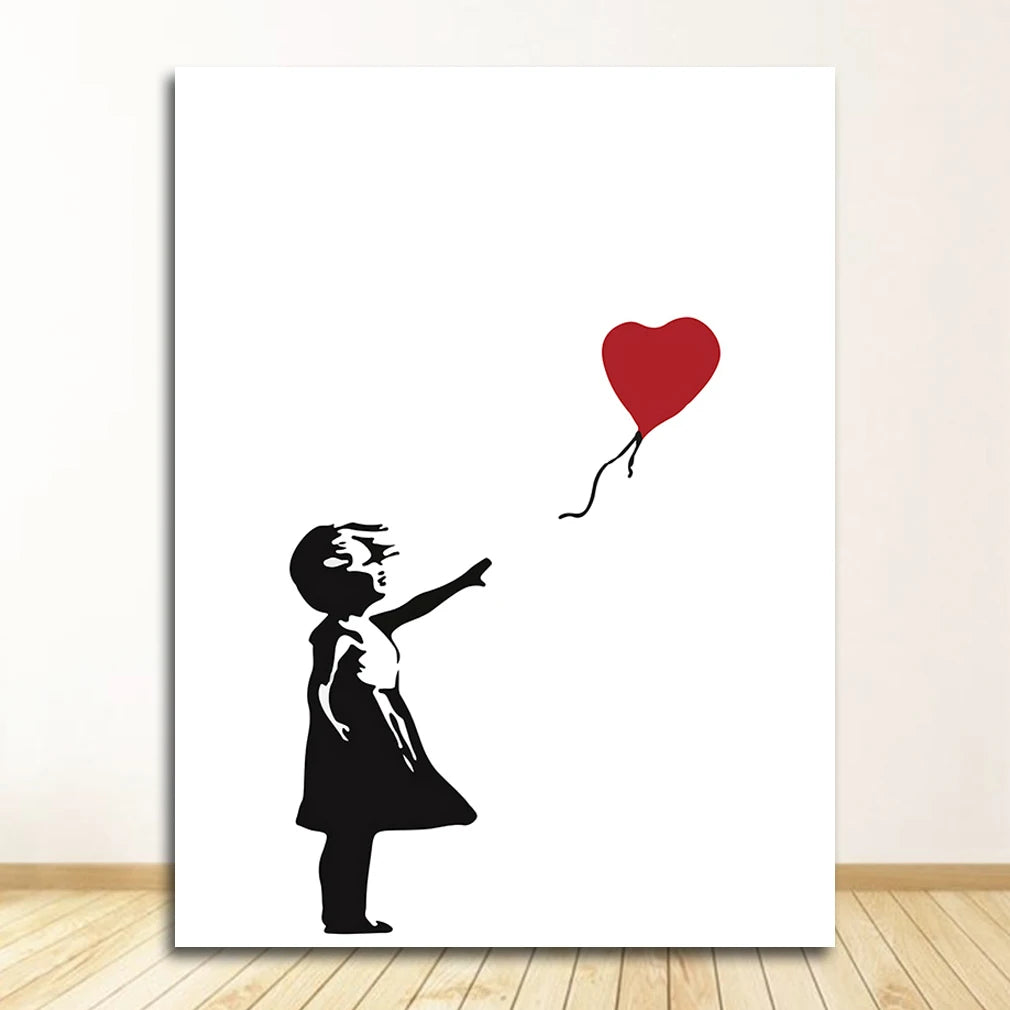 Banksy Abstract Canvas Wall Art Print | Nordic Living Room Decor