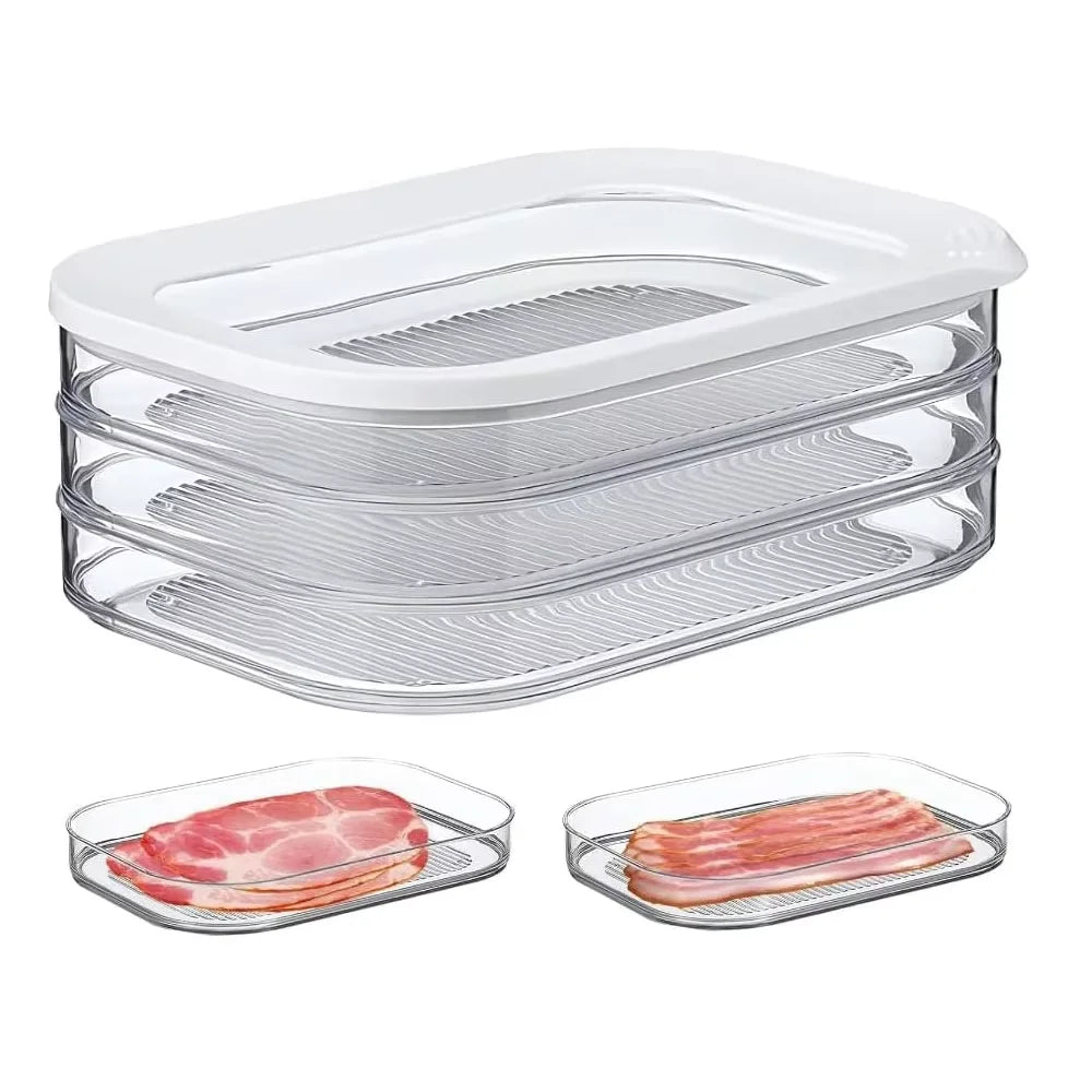 Stackable Meat & Deli Food Storage Containers with Lids