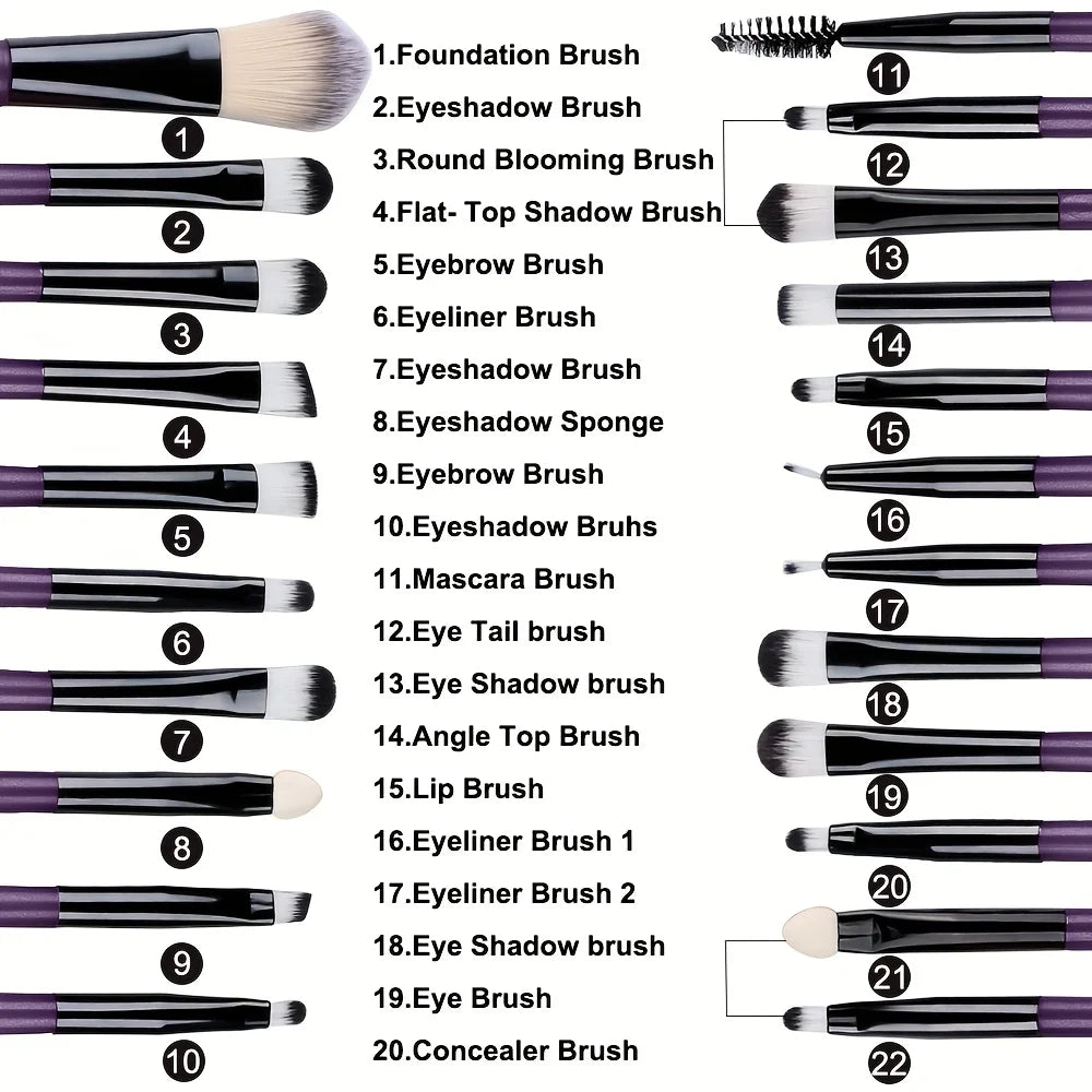 RUNTOIN 20-Piece Makeup Brush Set – Eye, Face & Blending Makeup Brush Set Peaceful Pleasures Health and Wellness