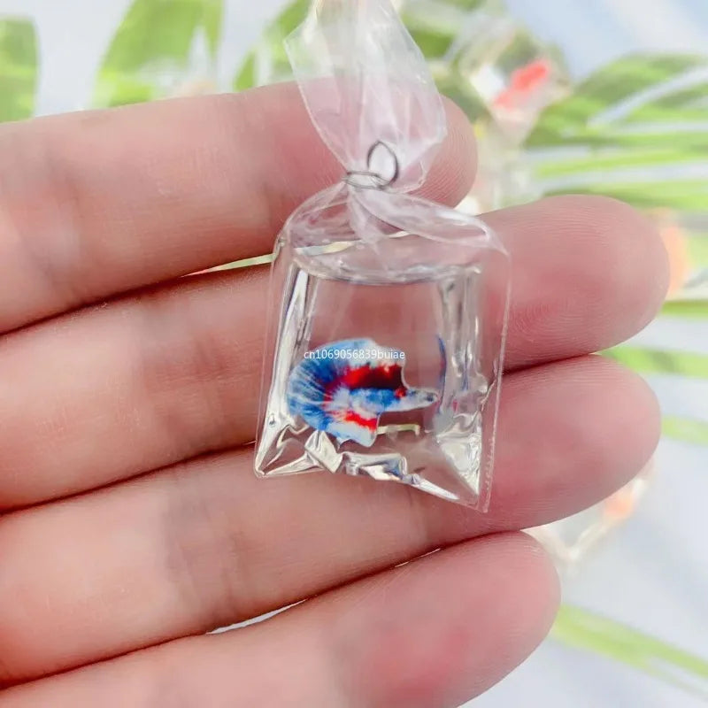 1pcs Coral Fish Bag Resin Charms Ocean Transparent Small Fish in Water Bag Jewelry Pendant Jewelry Handmade DIY Material Decor Peaceful Pleasures Health and Wellness
